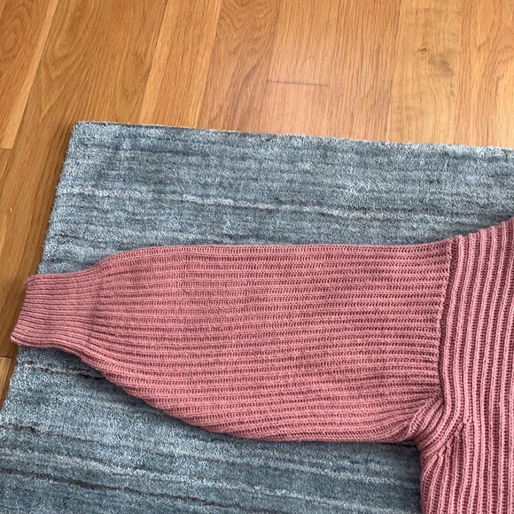 Misa Los Angles Pink Oversized Cableknit Crewneck Sweater M - Picture 3 of 12